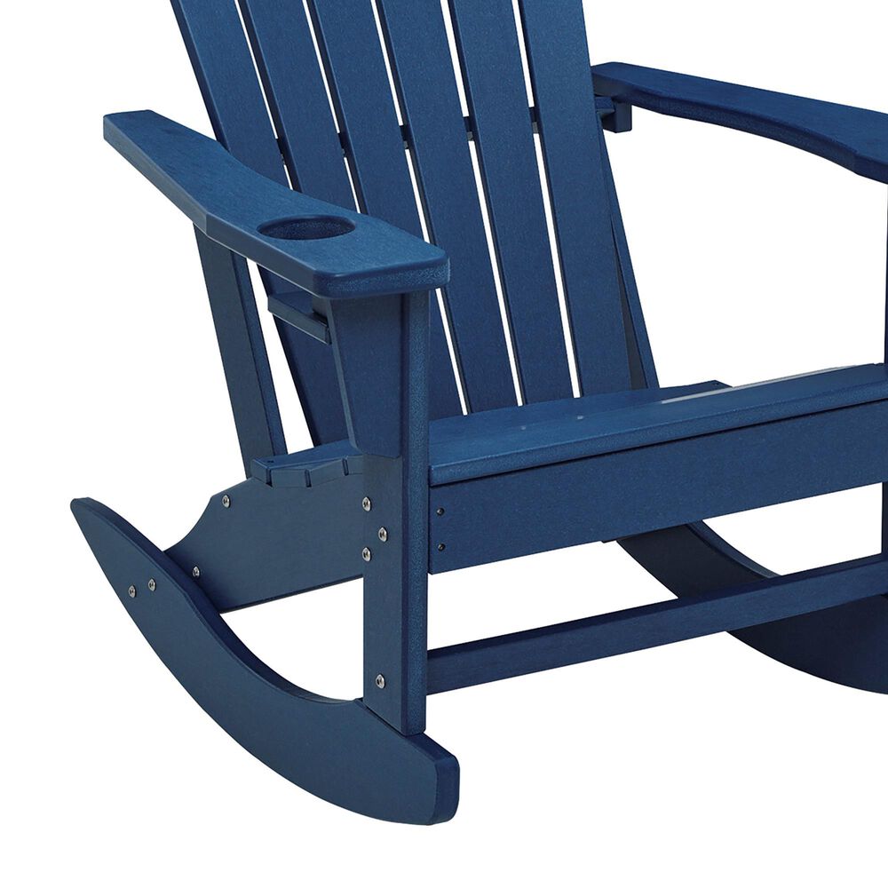 Ashley Sundown Shores Patio Rocker Chair in Blue, , large