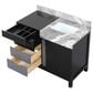 Lexora Home Zilara 42" Single Bathroom Vanity in Black and Grey with 11 cm Castle Grey Marble Top and Rectangular Sink, , large