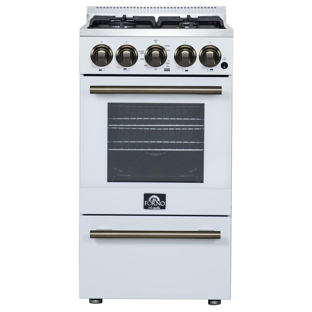 Forno Lamazze 20" Freestanding Gas Range in White, , large