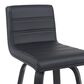 Armen Living Vienna Swivel Bar Height Stool with Black Upholstery in Black Brushed, , large
