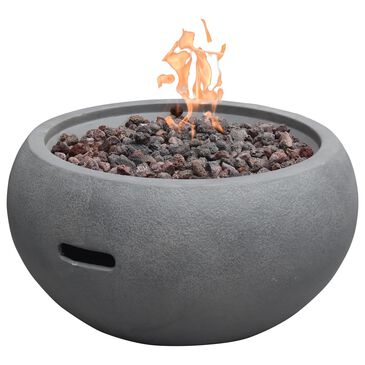 Elementi Fire Newbridge Round Natural Gas Bowl Fire Table in Gray, , large