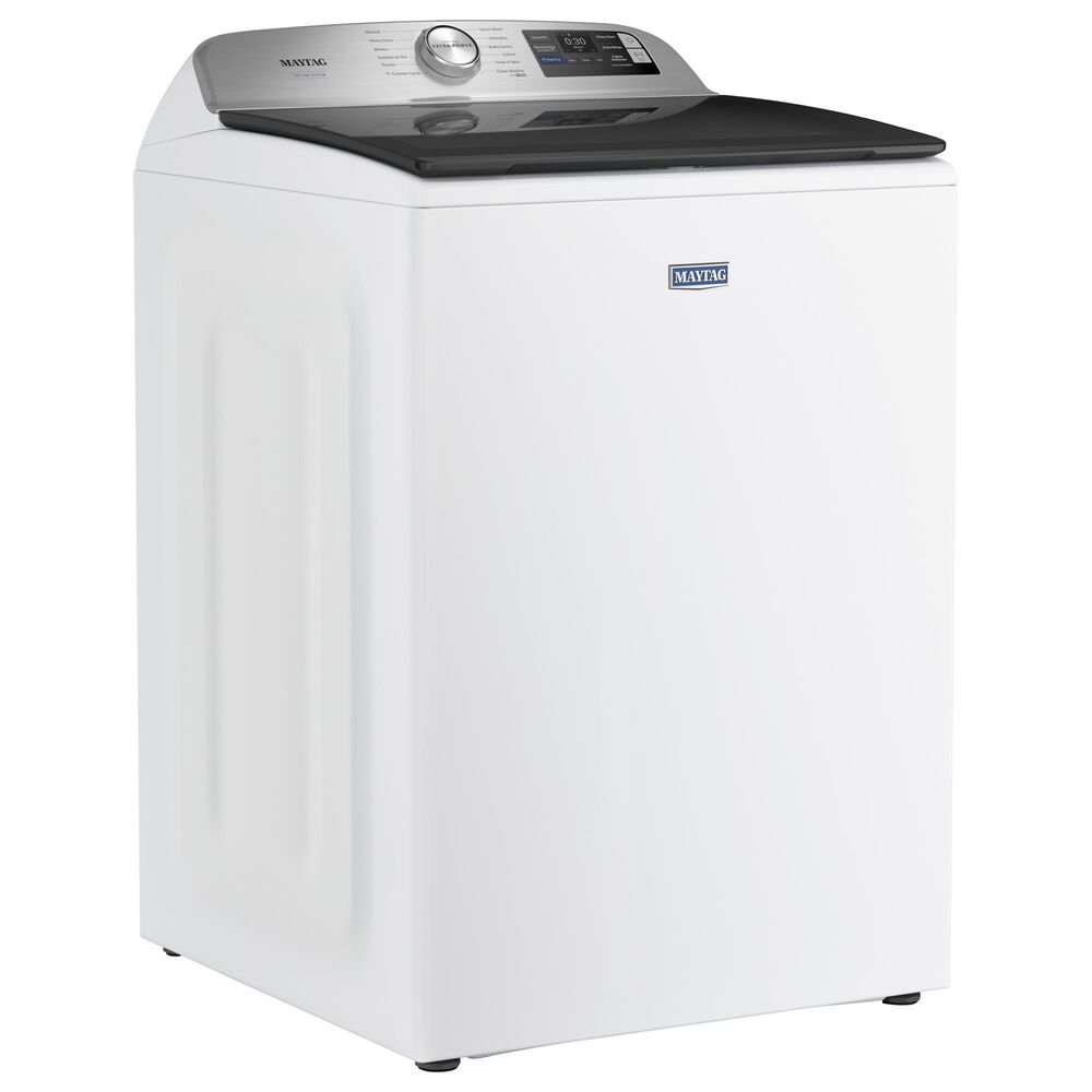 Maytag 5.2 Cu. Ft. Smart Pet Pro Top Load Agitator Washer and 7.4 Cu. Ft. Smart Gas Top Load Dryer Laundry Pair in White, , large