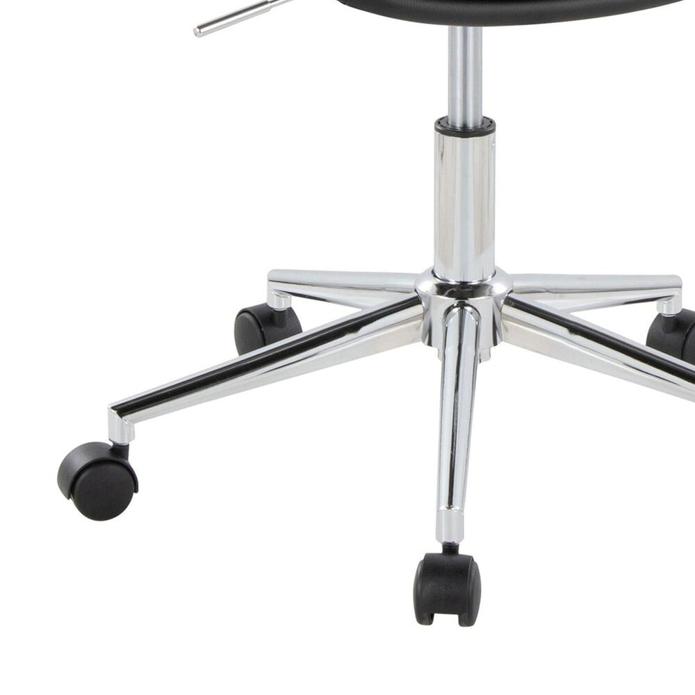 LumiSource Curvo Swivel Task Chair with Black Faux Leather Cushion in Chrome, , large