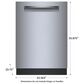 Bosch 500 Series 24" Built In Dishwasher in Stainless Steel, , large