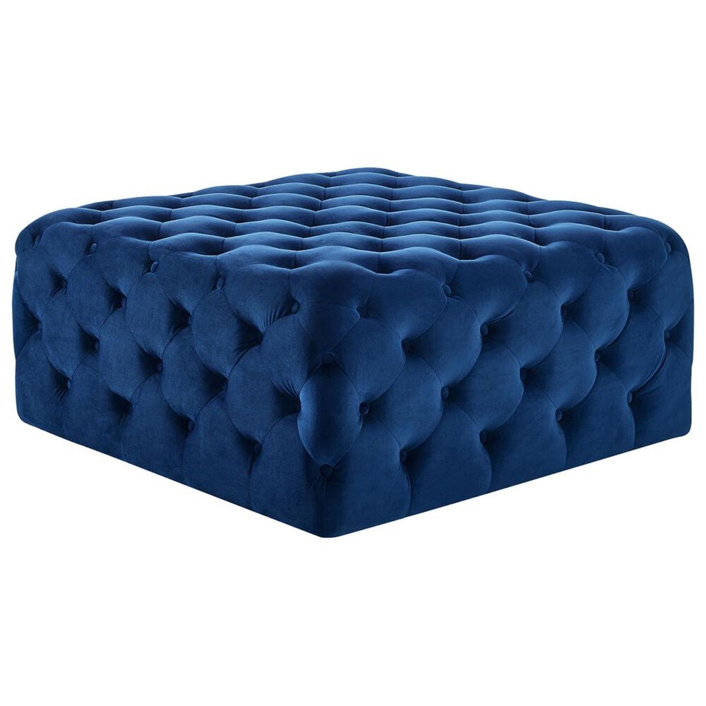 Crystal City Belham Tufted Ottoman in Navy, , large