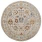Surya Reina Light Gray, Cream, Denim, Rust, Mustard, Olive and Tan 5"3" Round Area Rug, , large