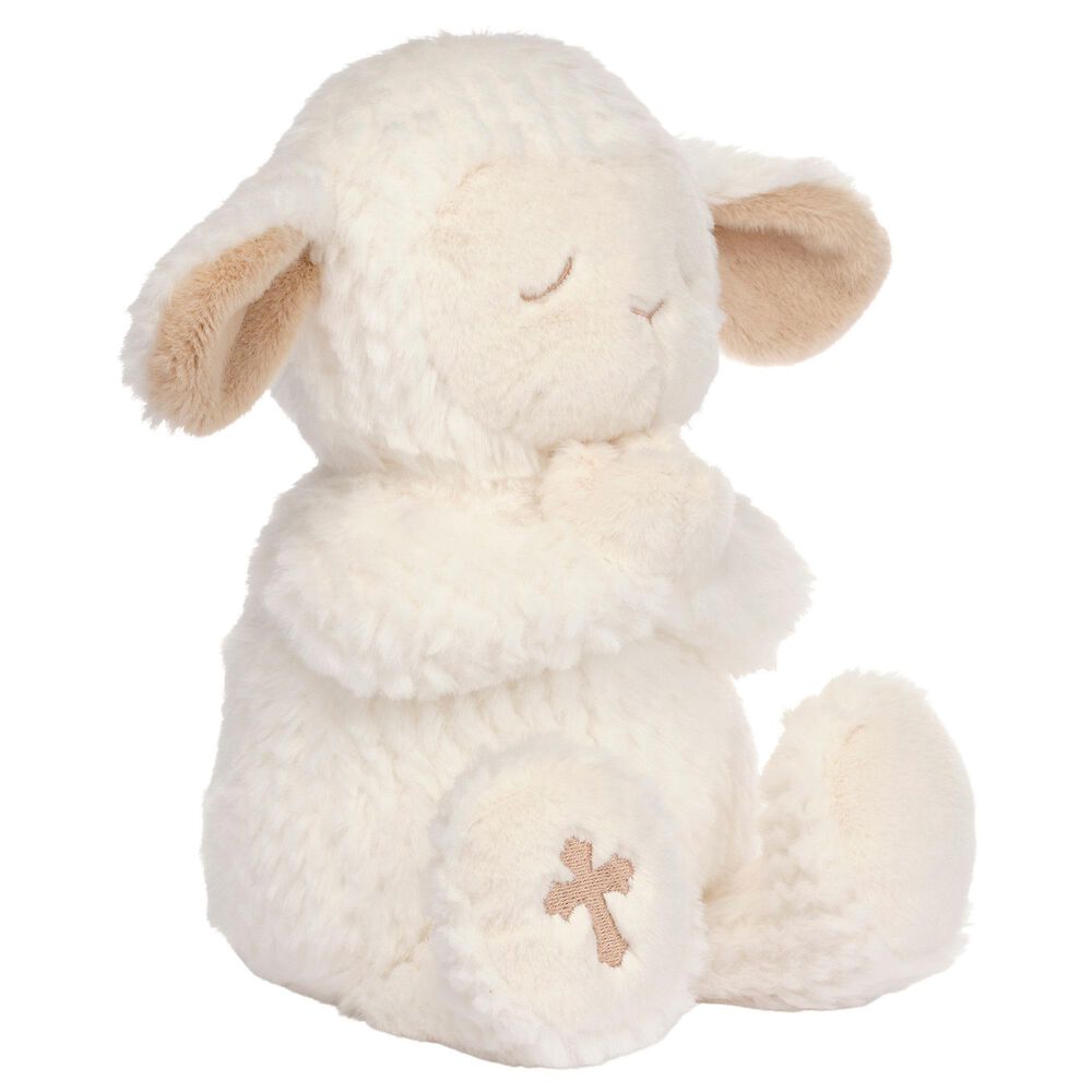 Lambs &amp; Ivy Heaven Sent Plush Lamb - Mary in White and Taupe, , large