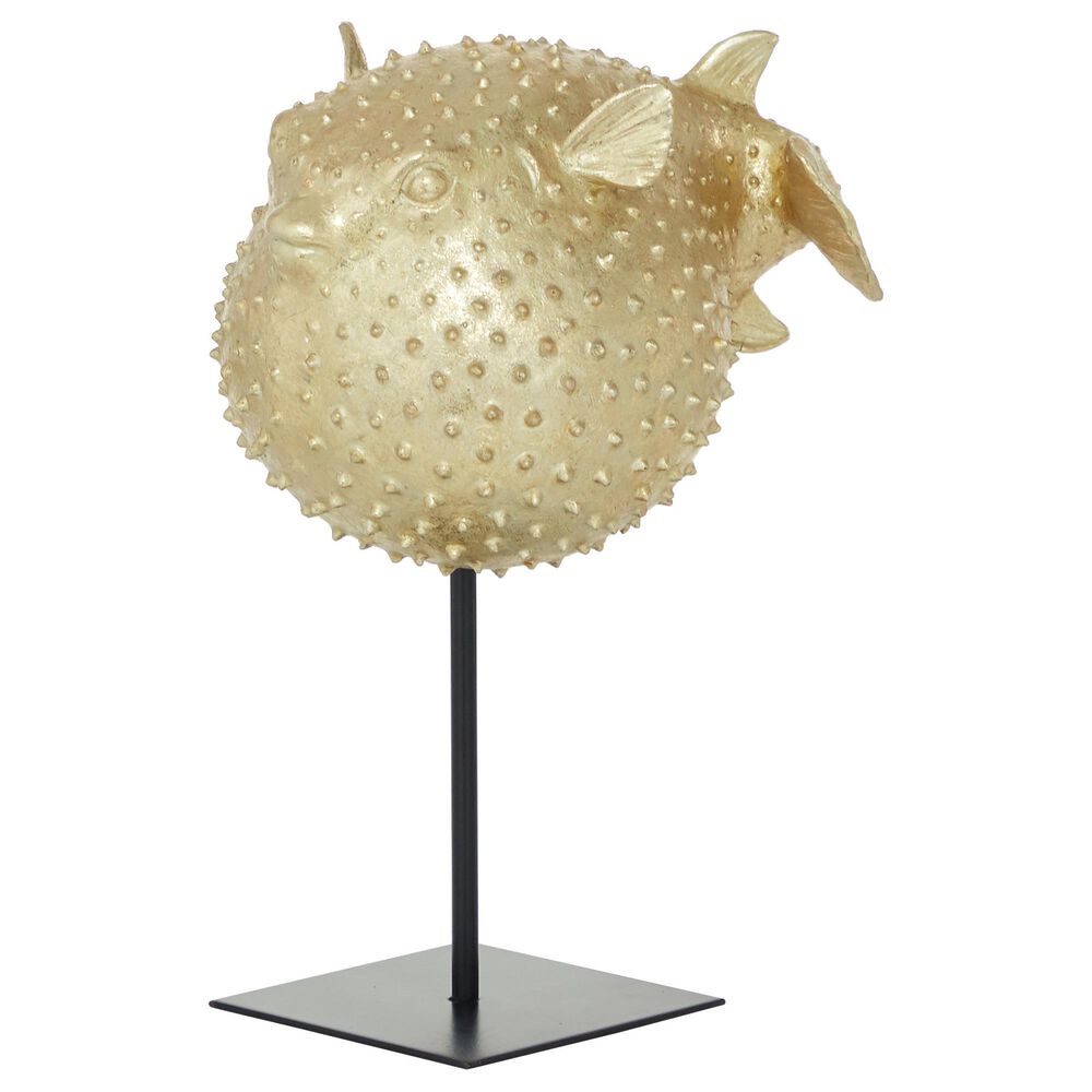 Maple and Jade 14" Coastal Polyresin Sculpture in Gold, , large