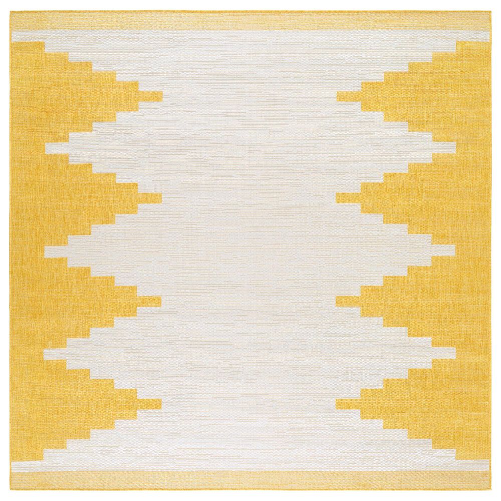 Surya Eagean EAG-2437 Mustard and Ivory 7"10" Square Indoor/Outdoor Area Rug, , large