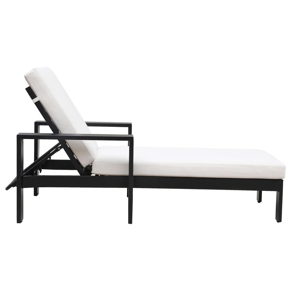 GatherCraft Milan Chaise Lounge with Cushion in Linen Ivory, , large