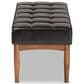 Baxton Studio Sanford Dining Bench with Dark Brown Cushion in Walnut Brown, , large