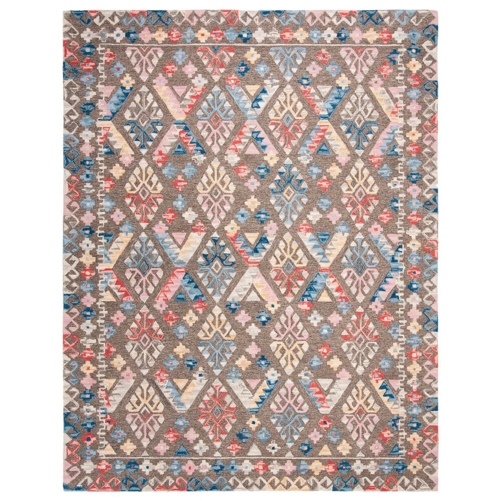 Safavieh Micro-Loop MLP351F 8" x 10" Gray and Blue Area Rug, , large