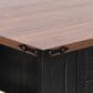 HOMLUX 53" Farmhouse Kitchen Island with Two Tempered Glass Cabinet Doors in Black, , large