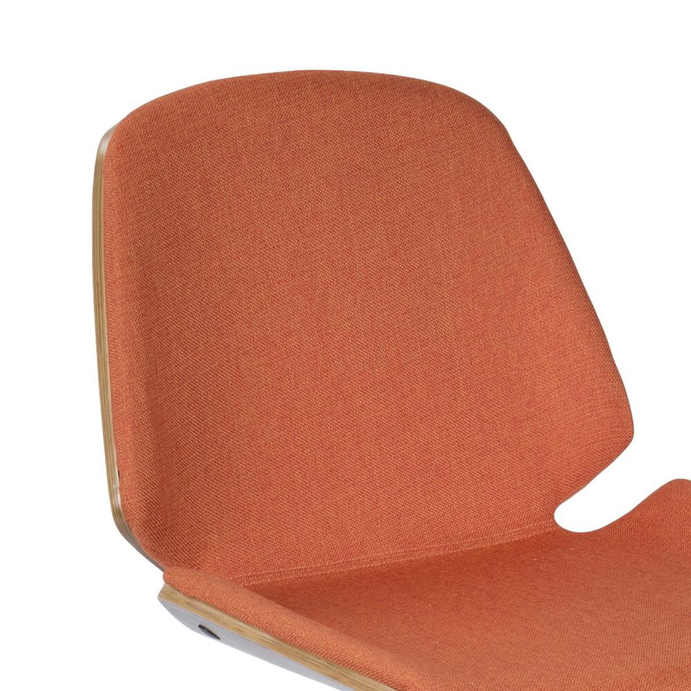 Lumisource Serena Barstool in Orange/Walnut, , large