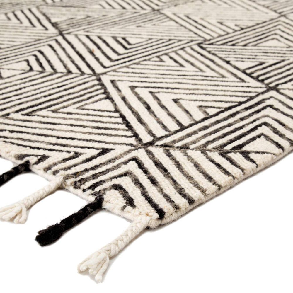 Jaipur Vera by Nikki Chu Montblanc 2&#39; x 3&#39; Snow White and Jet Black Area Rug, , large