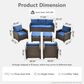 HOMLUX 7-Piece Patio Conversation Set with Two Ottomans in Navy Blue, , large