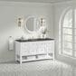 James Martin Vanities Breckenridge 60" Single Bathroom Vanity in Bright White with 3 cm Parisien Bleu Quartz Top and Rectangular Sink, , large