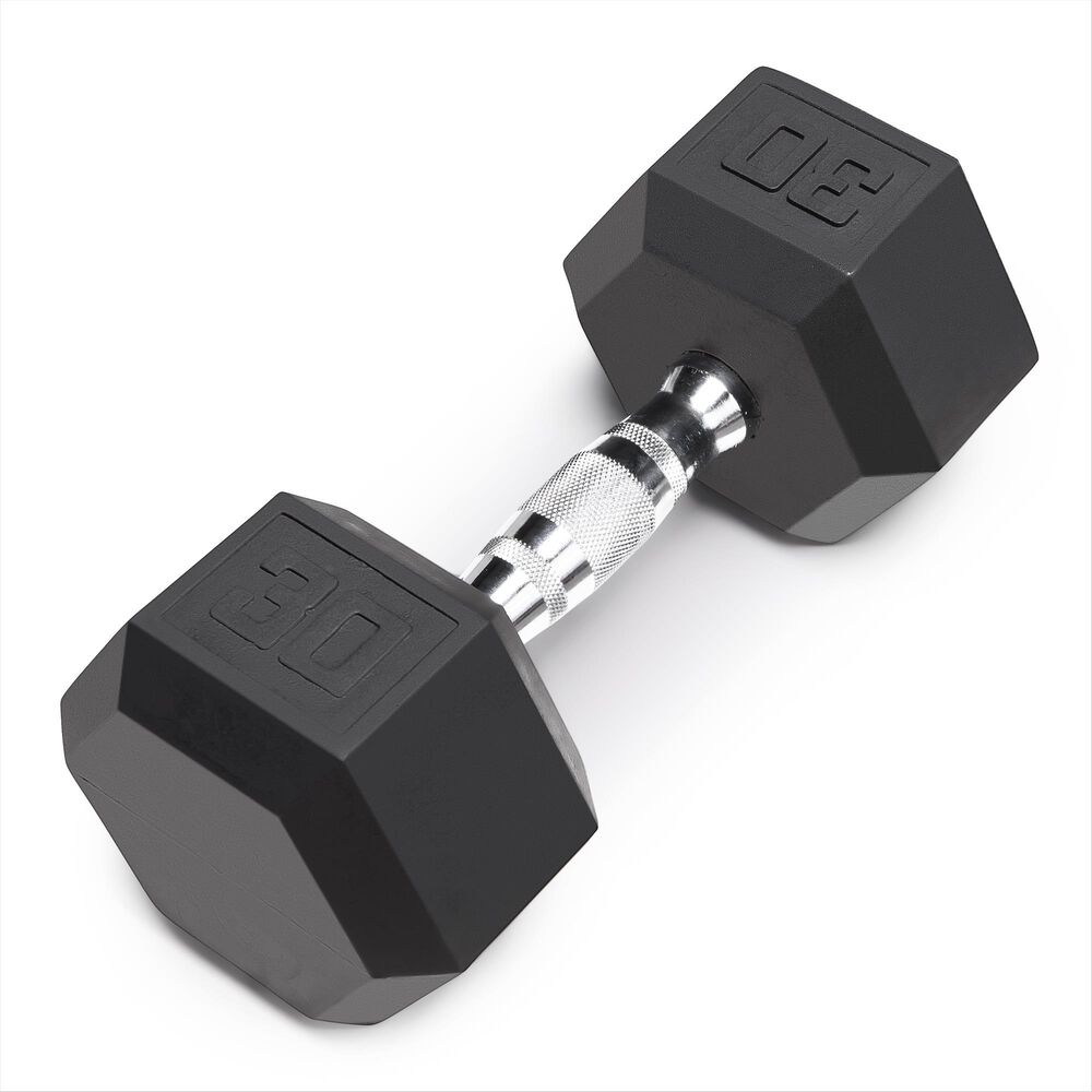Impex, Inc 30 Lb Rubber Hex Dumbbell, , large