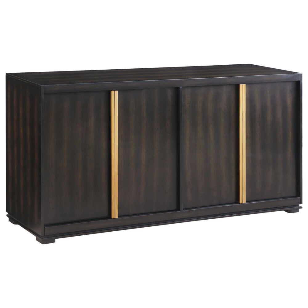 Crestview Collection Empire 4-Door Sideboard in Burnished Brass and Dark Brown, , large