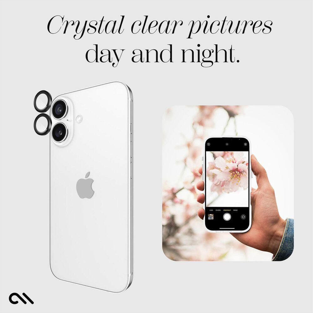Case-Mate Aluminum Ring Lens Protector for iPhone 16 / iPhone 16 Plus in Black, , large