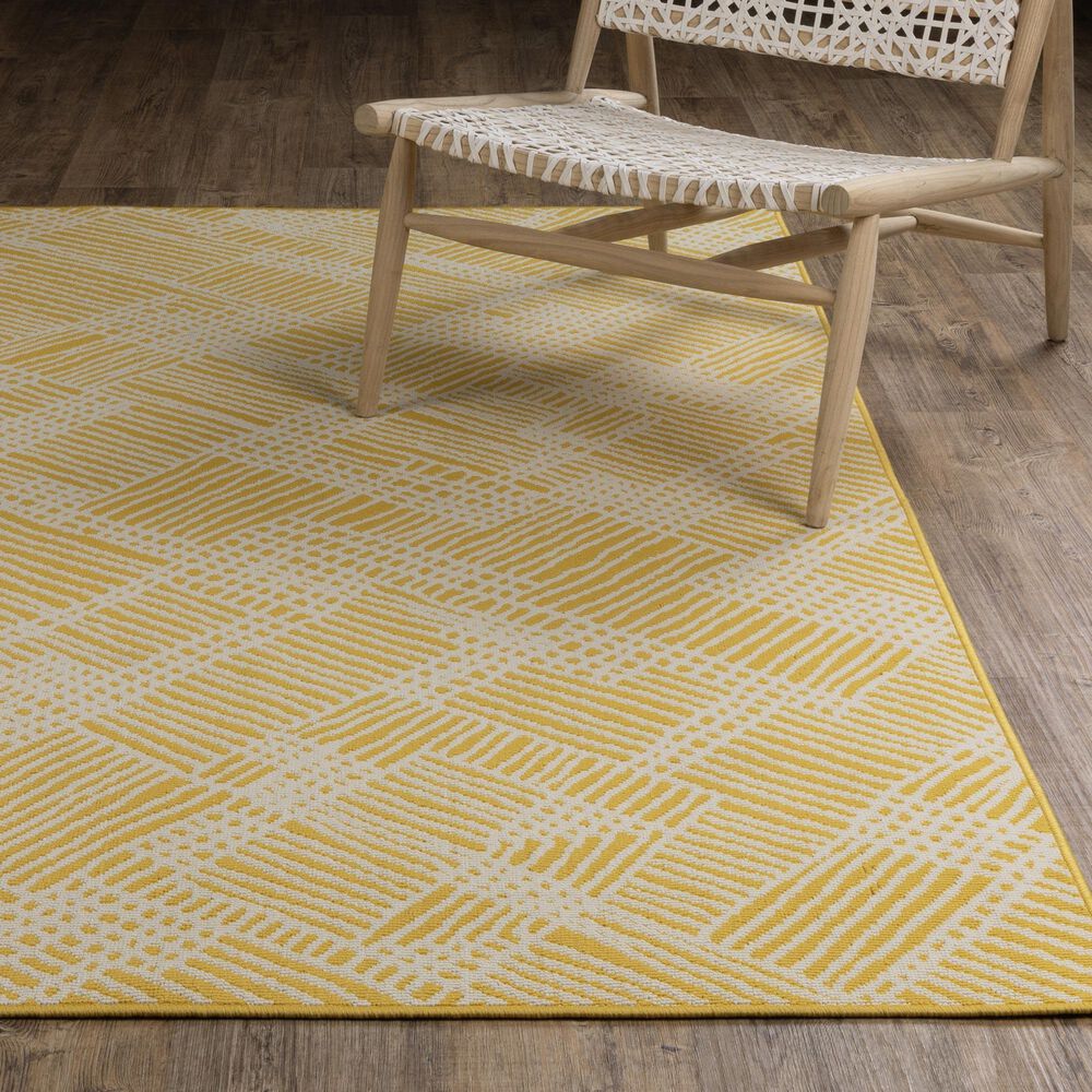 Oriental Weavers Havana Yellow and Ivory 5'3" x 7'3" Indoor/Outdoor Area Rug, , large