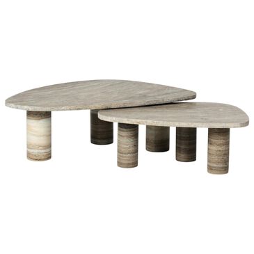 Four Hands Zion Coffee Table Set in Antique White Marble, , large