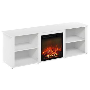 Noviland 63" Fireplace TV Stand with Storage Media Console in Solid White, , large