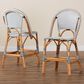 Baxton Studio Genica Counter Stool with Two-Tone Navy and White Weaving in Natural Rattan (Set of 2), , large