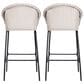 Hearth and Haven Ladd Outdoor Faux Wicker Barstool with Black Metal Frame in Light Gray (Set of 2), , large