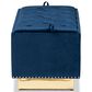 Baxton Studio Powell Storage Ottoman in Navy Blue and Gold, , large