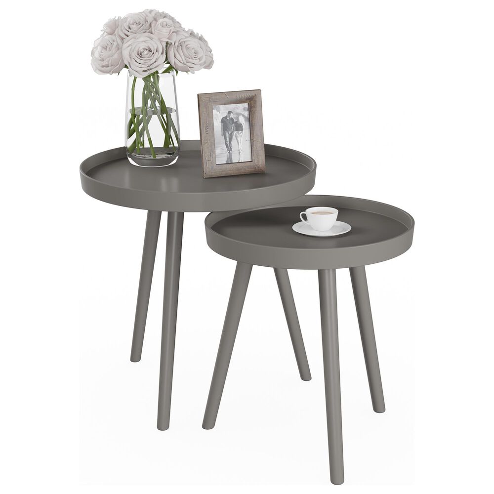 Timberlake Lavish Home 2-Piece End Table in Slate Gray, , large