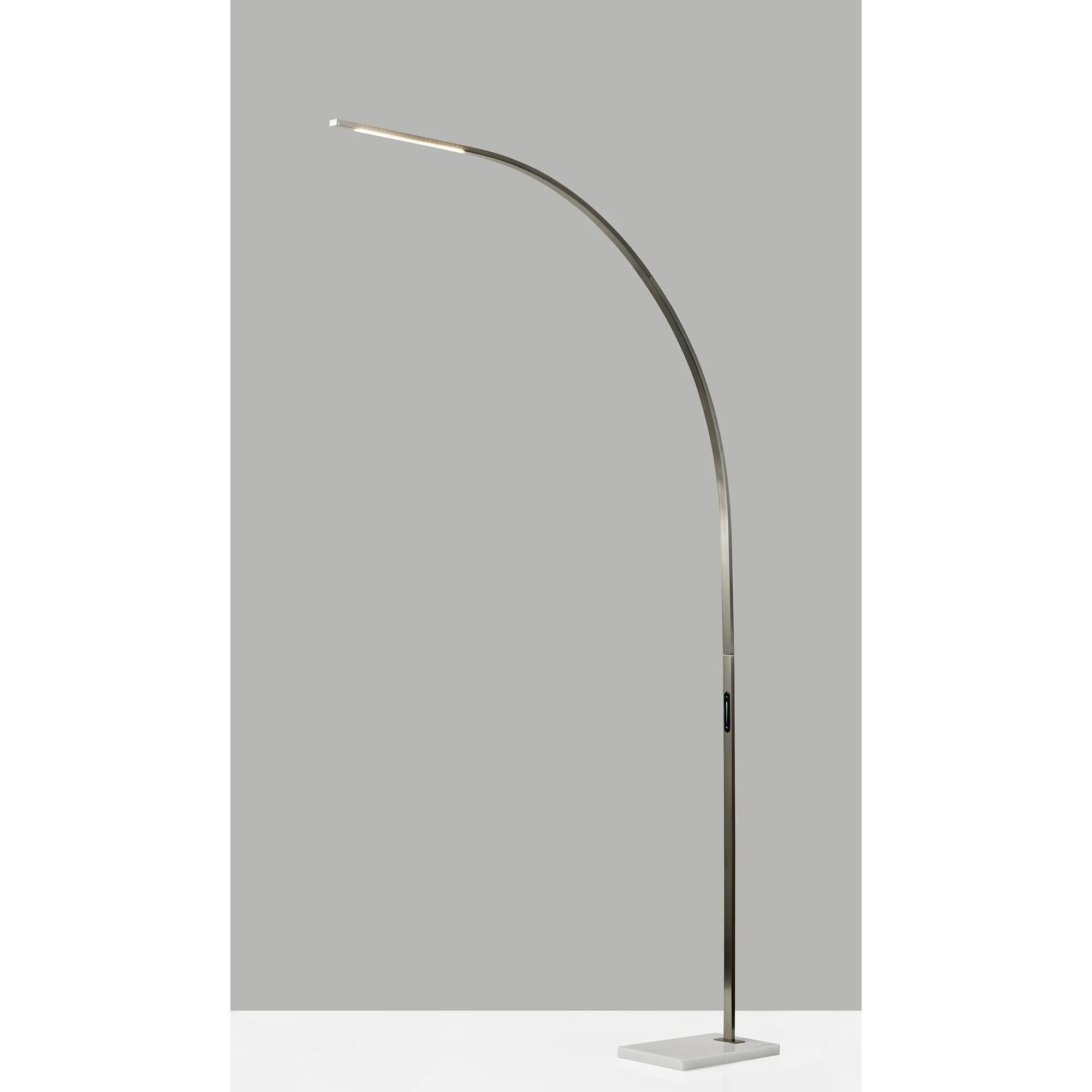 Adesso Sonic LED Arc Floor Lamp in Brushed Steel
