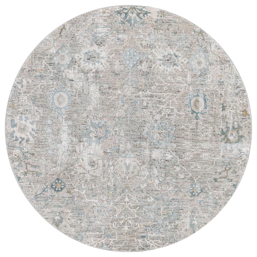 Surya Brunswick Dusty Sage, Light Beige, Taupe and Medium Gray 7"10" Round Area Rug, , large