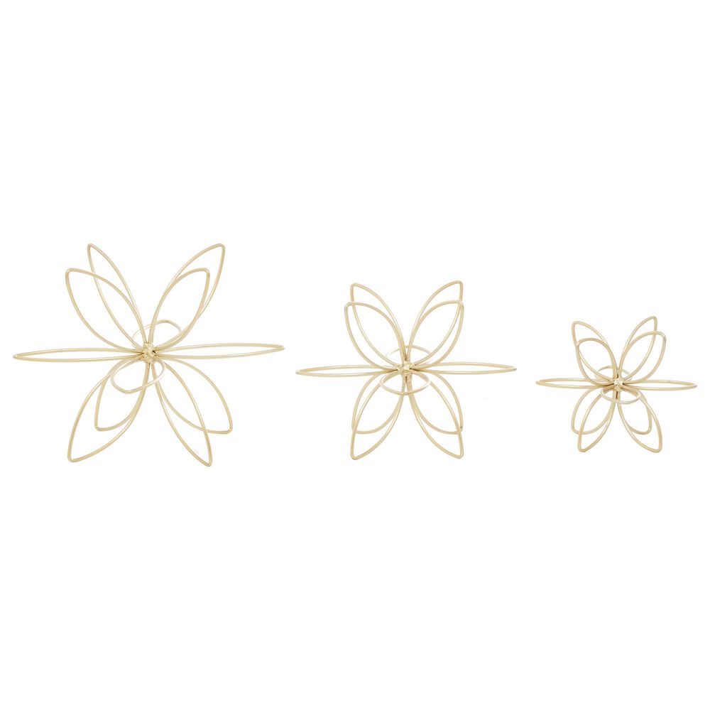 CosmoLiving by Cosmopolitan 3D Geometric Sculpture in Gold &#40;Set of 3&#41;, , large