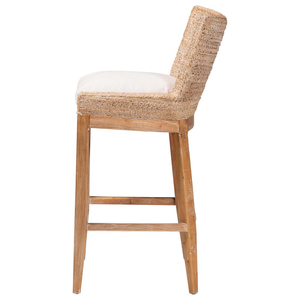 Baxton Studio Ridley Bar Stool in Whitewash, , large