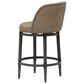 Armen Living Eunice Swivel Counter Height Stool with Mushroom Brown Upholstery in Antique Pewter, , large