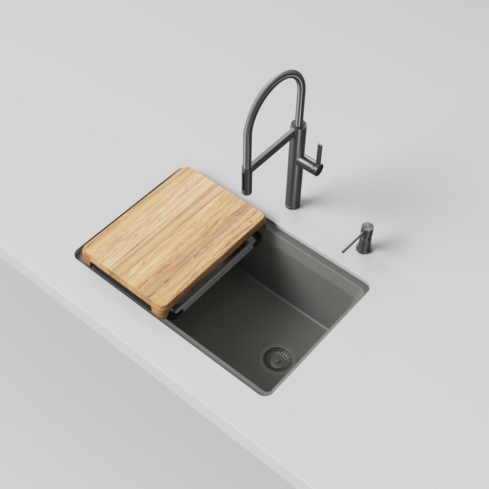 Blanco Inteos 30&quot; Undermount Single Bowl Kitchen Sink in Volcano Gray, , large