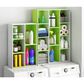 HOMLUX 11-Cube Reversible Open Shelf Bookshelf in Green and White, , large