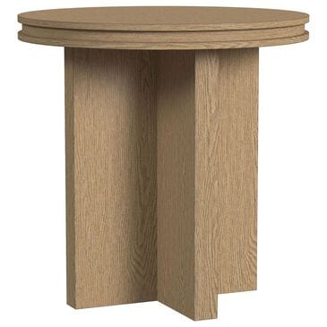 Flexsteel Waterfall Round End Table in Light Oak, , large