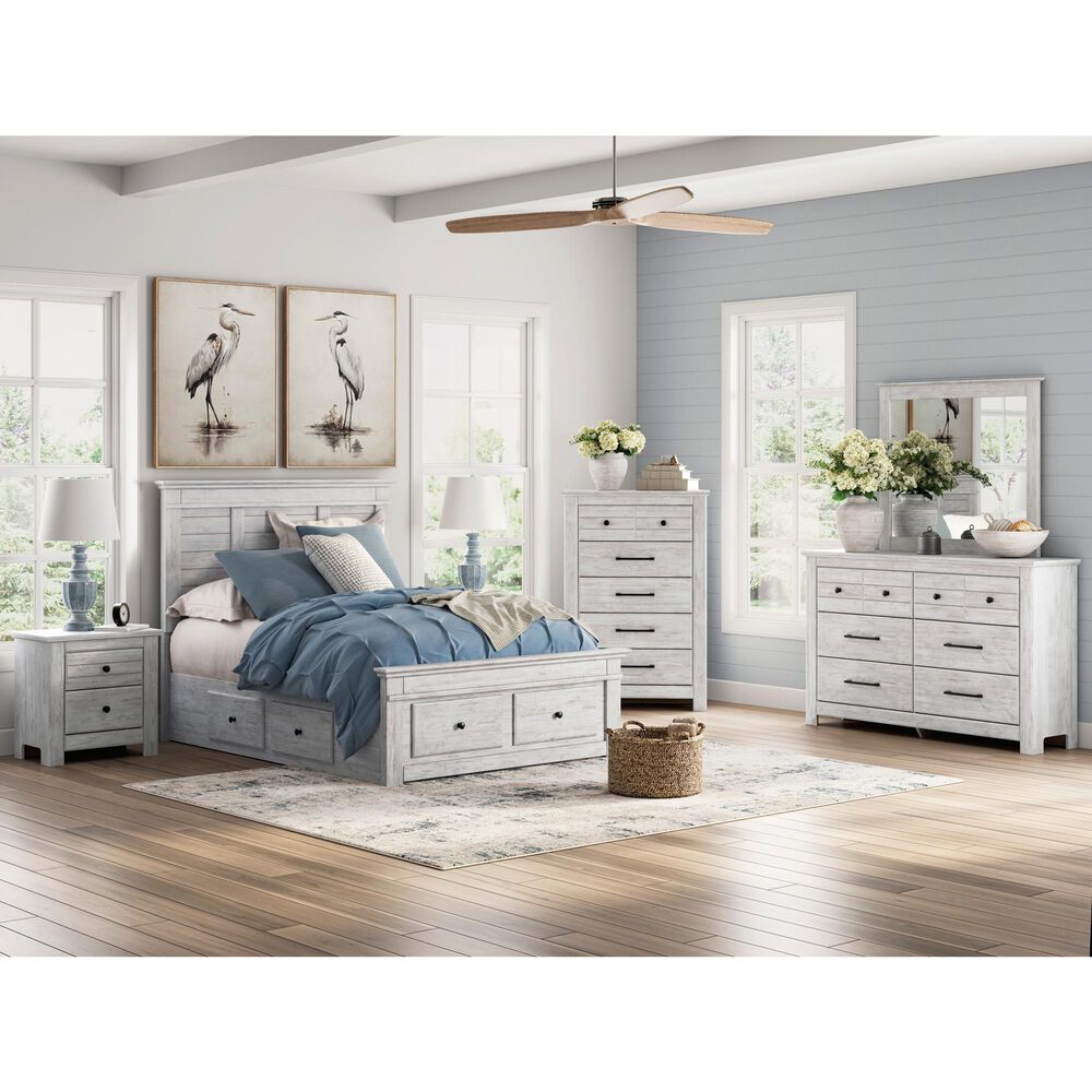 Ashley Makidern Full Storage Bed with Six Drawers in Whitewash, , large
