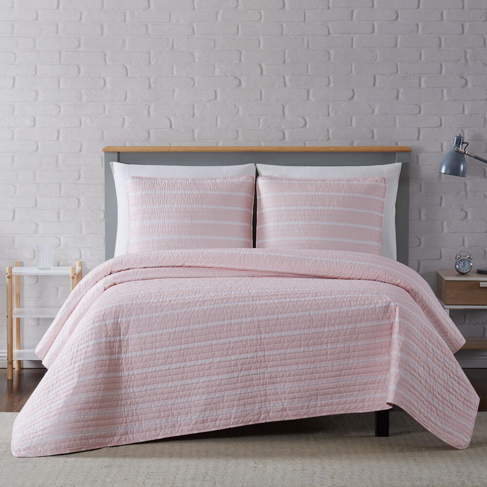 Pem America Truly Soft Maddow 3-Piece Full/Queen Quilt Set in Blush, , large