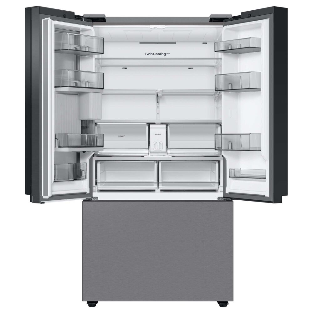 Samsung Bespoke Bespoke 30.1 Cu. Ft. 3-Door French Door Refrigerator with Beverage Center - Stainless Steel Panels Included, , large