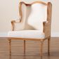 Baxton Studio Rachana Accent Chair with Honey Oak Frame in Beige, , large