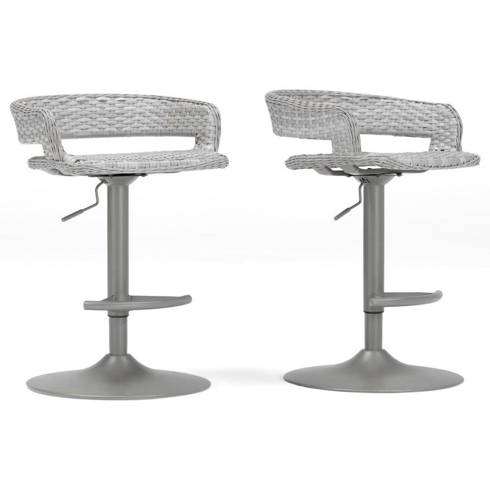 RST Brands Portofino Patio Barstool in Gray - Set of 2, , large
