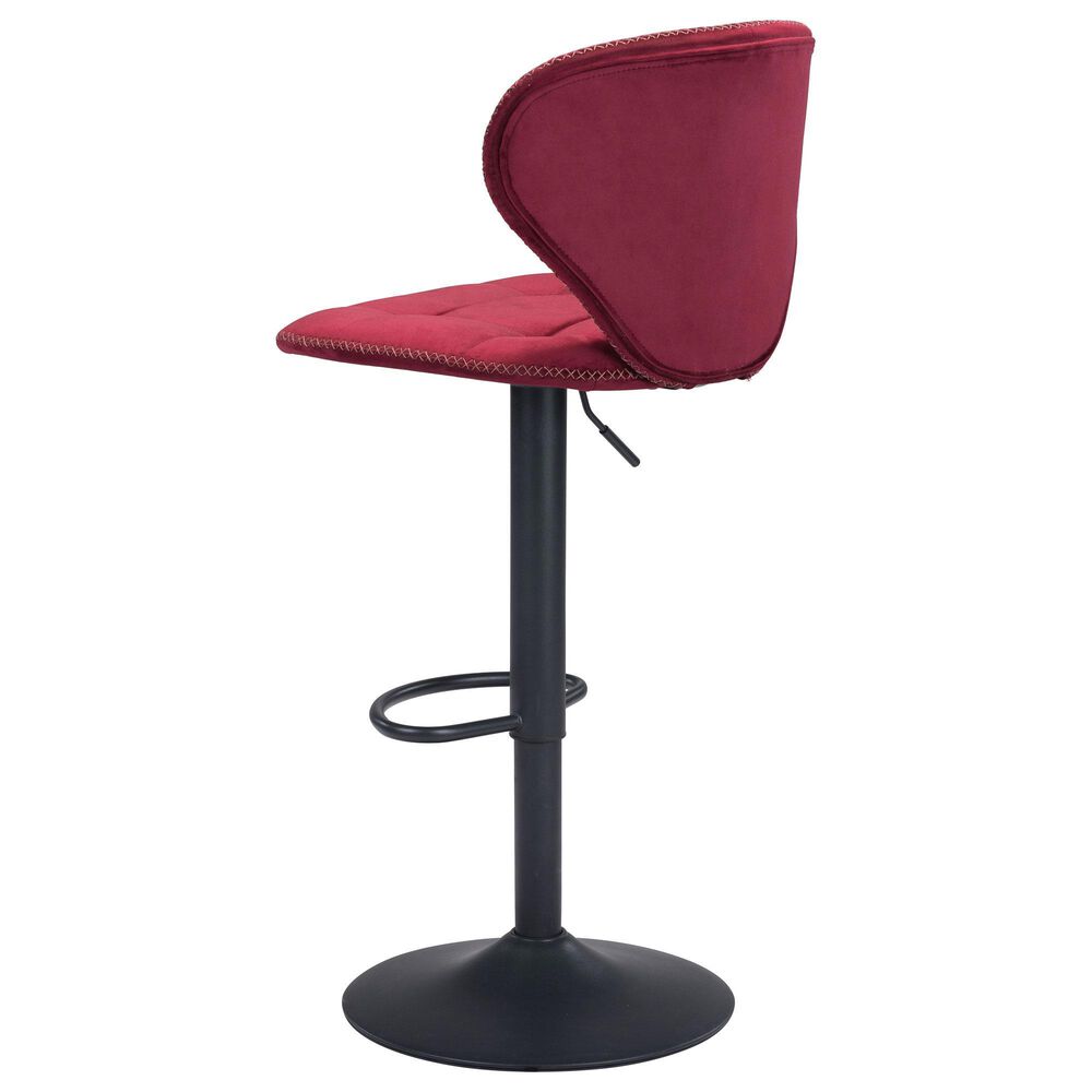 Zuo Modern Salem Bar Stool in Red and Black, , large
