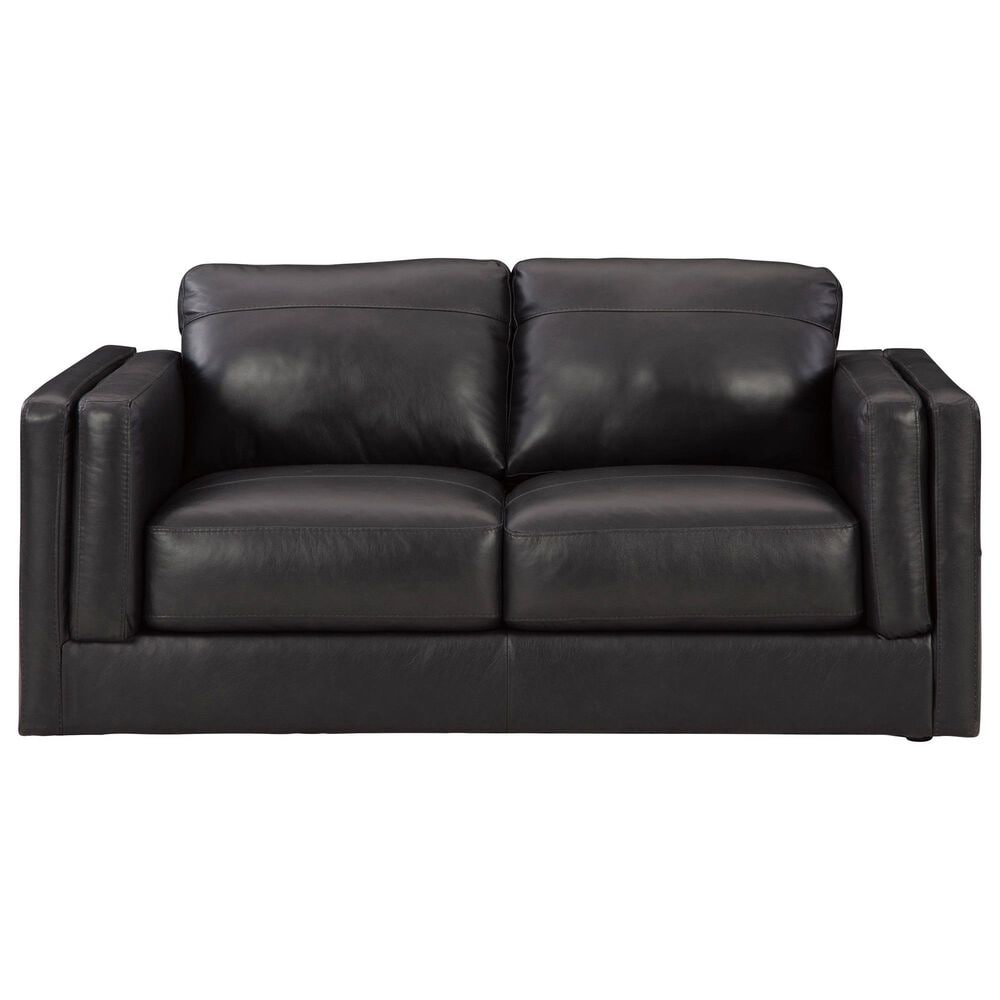 Ashley Amiata Stationary Sofa and Loveseat Set in Onyx, , large