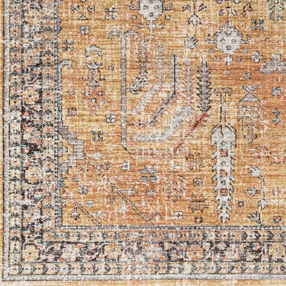 Surya Carlisle 5&#39;3&quot; Round Olive, Medium Gray, Off-White, Dark Brown, Dark Blue and Sage Area Rug, , large