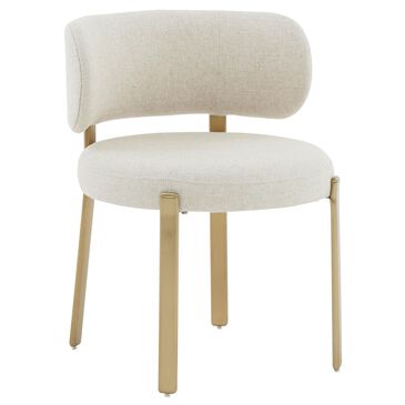 Tov Furniture Margaret Linen Dining Side Chair in Cream, , large