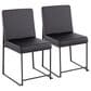 LumiSource Fuji Side Chair with Black Faux Leather Cushion in Black (Set of 2), , large