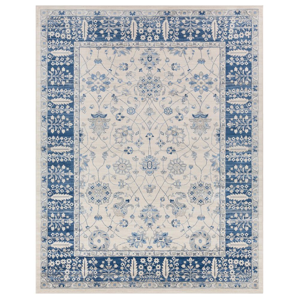 Surya Monaco MOC-2317 7'9" x 10'3" Navy, Cream and Silver Gray Area Rug, , large